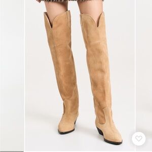 Freda Salvador Tan Over the Knee Boots
